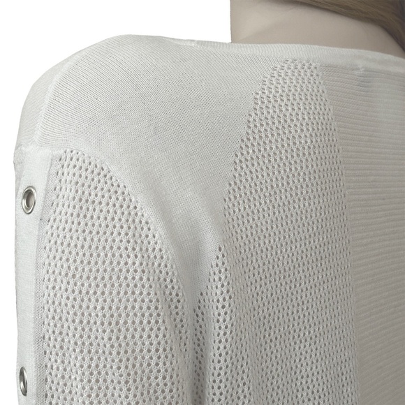 Tribal Sweater Pullover Top Grommets Hi Low Rounded Hemline Cotton Viscose Rayon - Picture 7 of 13